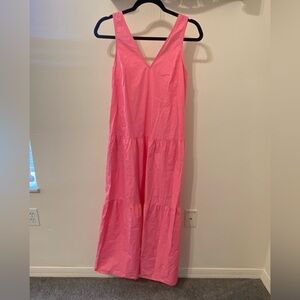 Pink Flowy Sleeveless Maxi Dress